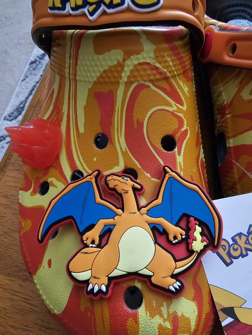 Pokémon x Crocs Charizard Classic Men's 8 / Women's 10 Fire Orange Clogs New